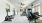 a room with treadmills and a ceiling fan